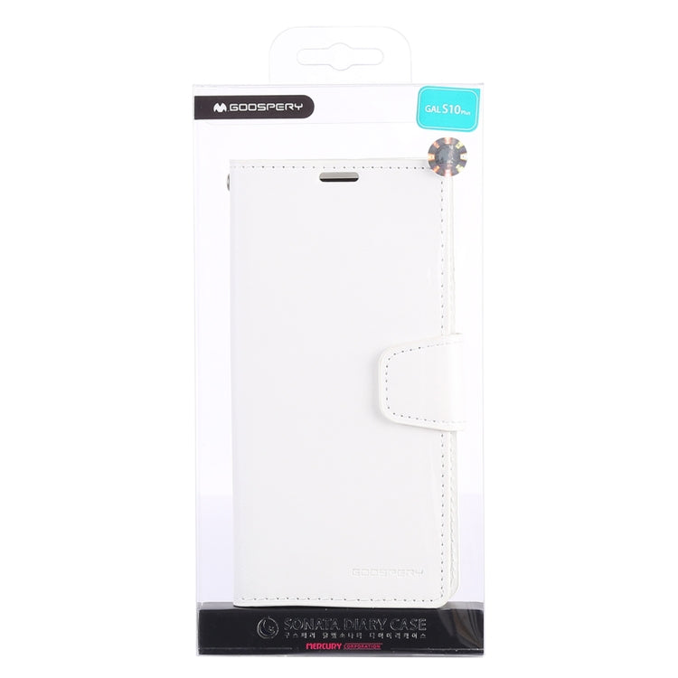 GOOSPERY SONATA DIARY Horizontal Flip Leather Case for Galaxy S10+, with Holder & Card Slots & Wallet