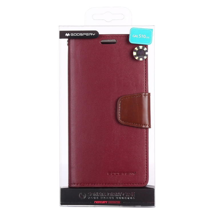 GOOSPERY SONATA DIARY Horizontal Flip Leather Case for Galaxy S10e, with Holder & Card Slots & Wallet