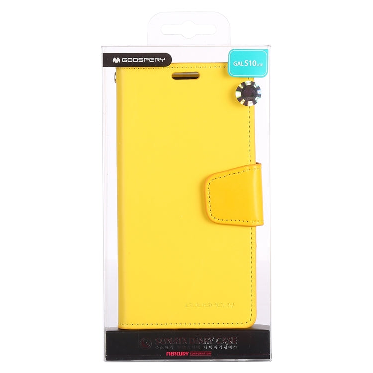 GOOSPERY SONATA DIARY Horizontal Flip Leather Case for Galaxy S10e, with Holder & Card Slots & Wallet