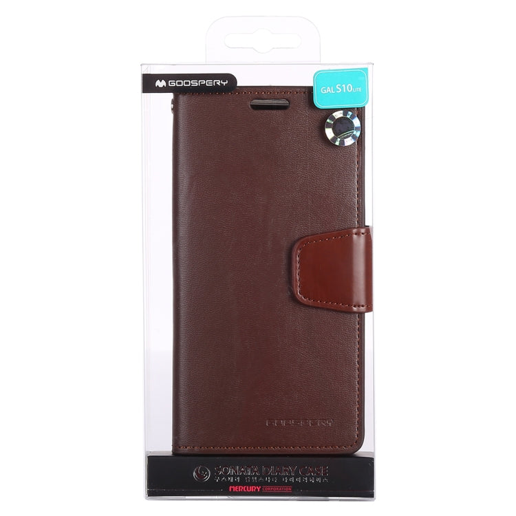 GOOSPERY SONATA DIARY Horizontal Flip Leather Case for Galaxy S10e, with Holder & Card Slots & Wallet