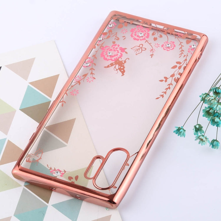 Flowers Patterns Electroplating Soft TPU Protective Cover Case for Galaxy Note 10+