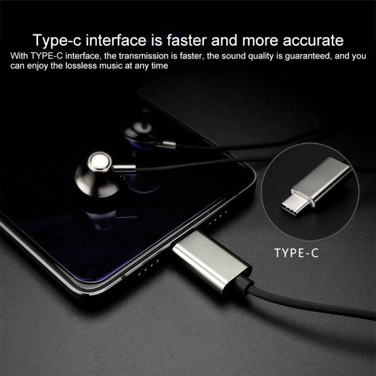VT-1 USB-C / Type-C Interface HIFI Wire-controlled Wired Stereo Earphone