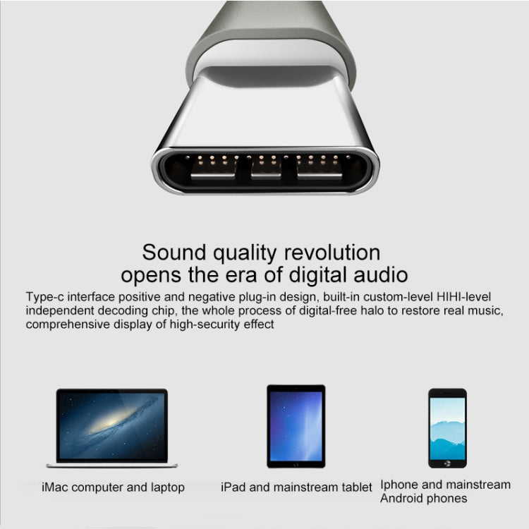 VT-1 USB-C / Type-C Interface HIFI Wire-controlled Wired Stereo Earphone
