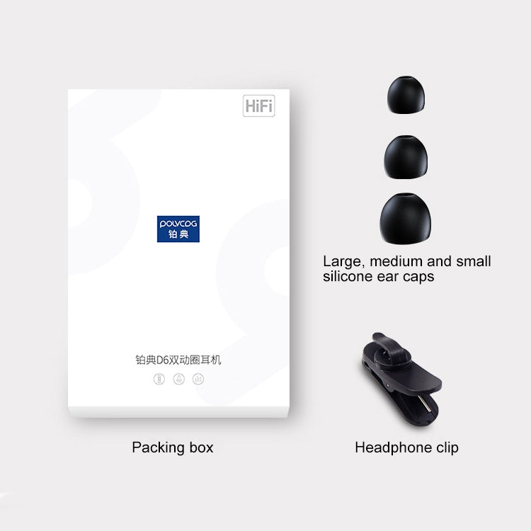 POLVCDG D6T USB-C / Type-C Interface Double Moving Circle In Ear Wired Stereo Earphone for Xiaomi / OPPO / Huawei / Vivo,Tuning Version