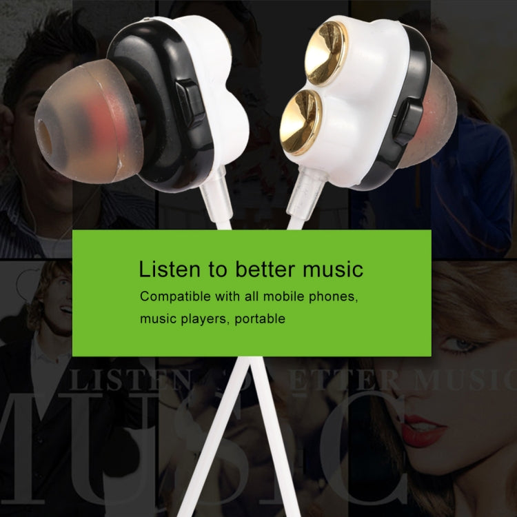 C-15 Earbuds Four-nuclear Power In-Ear Wired Stereo Earphones Headset with Mic, for iPhone, Samsung, HTC, Sony and other Smartphones (Gold)