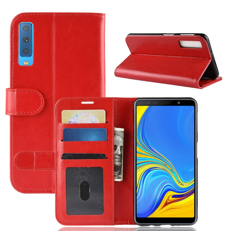 R64 Texture Single Fold Horizontal Flip Leather Case for Galaxy A7 (2018), with Holder & Card Slots & Wallet