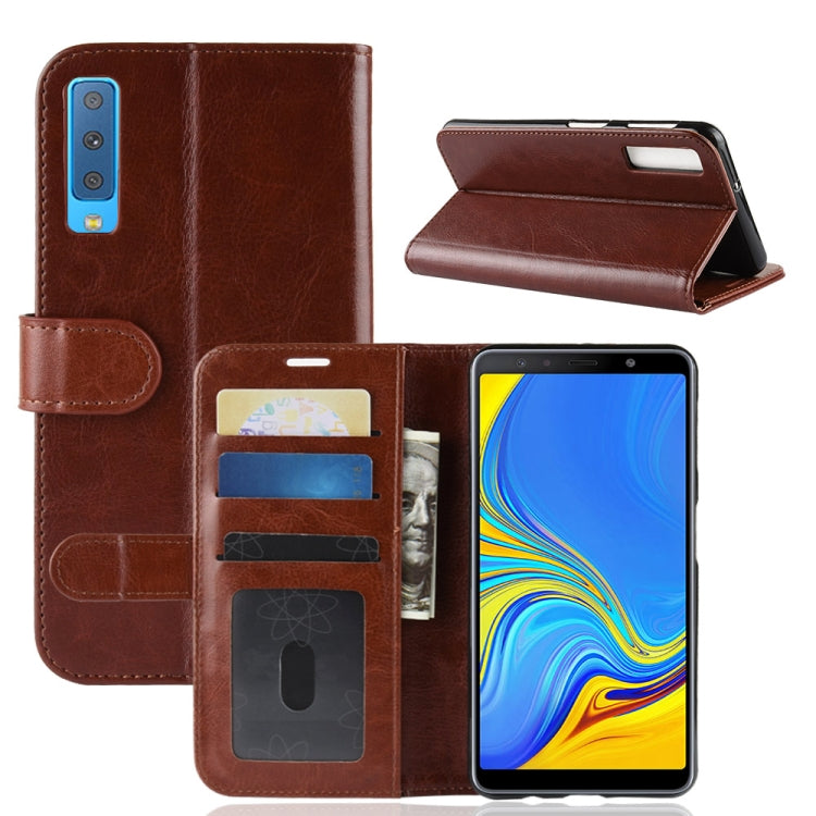 R64 Texture Single Fold Horizontal Flip Leather Case for Galaxy A7 (2018), with Holder & Card Slots & Wallet