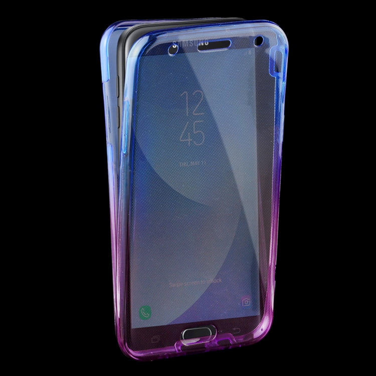 For Galaxy J5 (2017) (US Version) 0.75mm Double-sided Gradient Color Full Coverage TPU Protective Case Back Cover