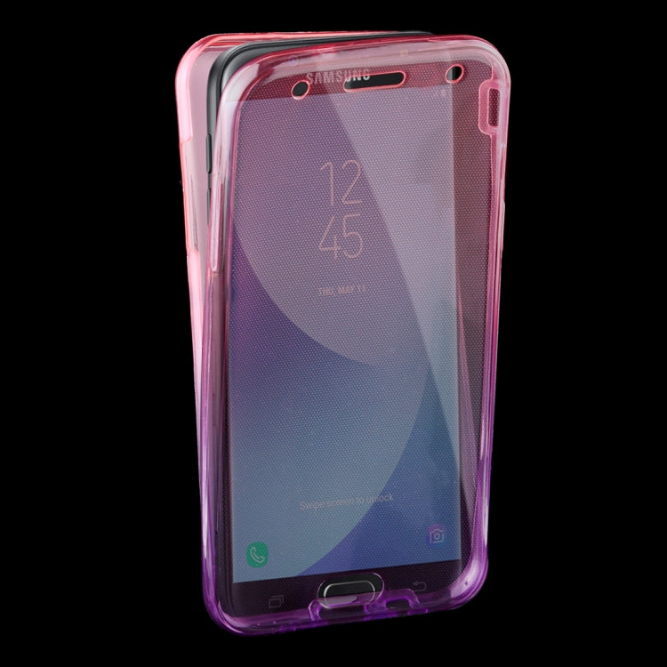 For Galaxy J5 (2017) (US Version) 0.75mm Double-sided Gradient Color Full Coverage TPU Protective Case Back Cover