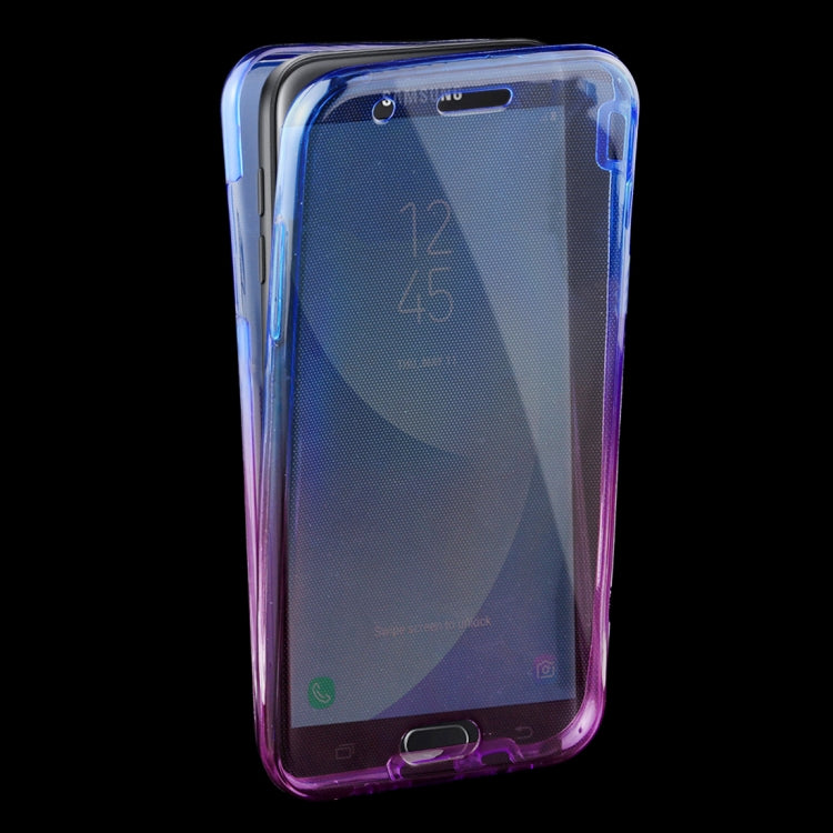 For Galaxy J7 (2017) (US Version) 0.75mm Double-sided Gradient Color Full Coverage TPU Protective Case Back Cover
