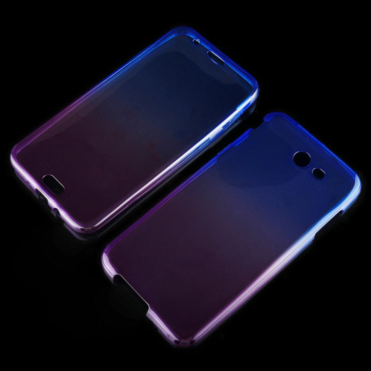 For Galaxy J7 (2017) (US Version) 0.75mm Double-sided Gradient Color Full Coverage TPU Protective Case Back Cover