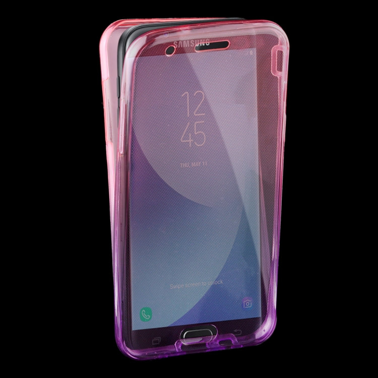 For Galaxy J7 (2017) (US Version) 0.75mm Double-sided Gradient Color Full Coverage TPU Protective Case Back Cover