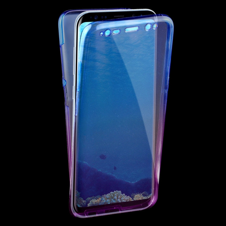 For Galaxy S8 0.75mm Double-sided Gradient Color Full Coverage TPU Protective Case Back Cover
