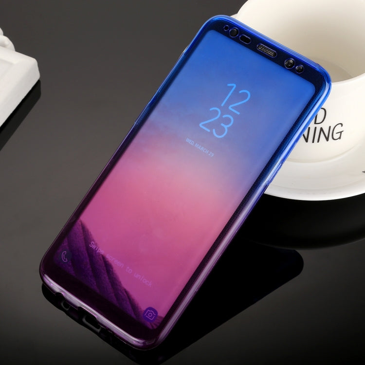 For Galaxy S8 0.75mm Double-sided Gradient Color Full Coverage TPU Protective Case Back Cover