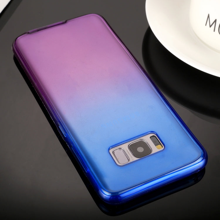For Galaxy S8 0.75mm Double-sided Gradient Color Full Coverage TPU Protective Case Back Cover