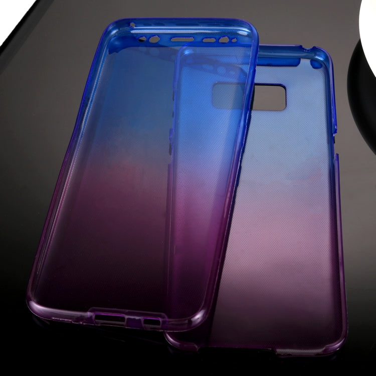 For Galaxy S8 0.75mm Double-sided Gradient Color Full Coverage TPU Protective Case Back Cover
