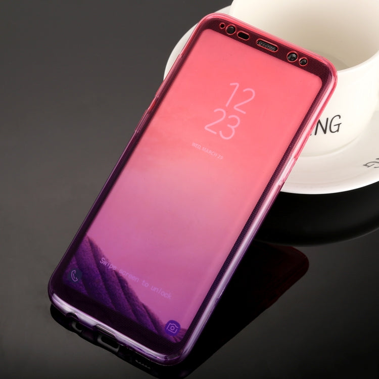 For Galaxy S8 0.75mm Double-sided Gradient Color Full Coverage TPU Protective Case Back Cover