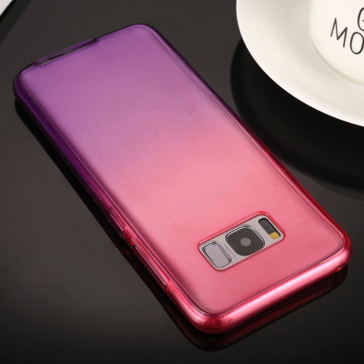 For Galaxy S8 0.75mm Double-sided Gradient Color Full Coverage TPU Protective Case Back Cover