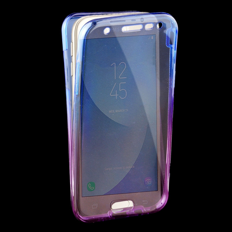 For Galaxy J3 (2017) (EU Version) 0.75mm Double-sided Gradient Color Full Coverage TPU Protective Case Back Cover