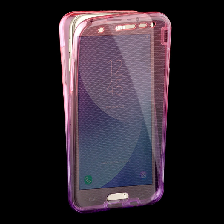 For Galaxy J3 (2017) (EU Version) 0.75mm Double-sided Gradient Color Full Coverage TPU Protective Case Back Cover