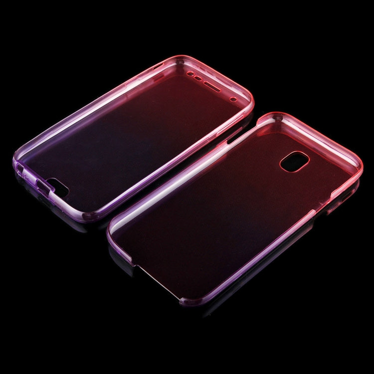 For Galaxy J3 (2017) (EU Version) 0.75mm Double-sided Gradient Color Full Coverage TPU Protective Case Back Cover