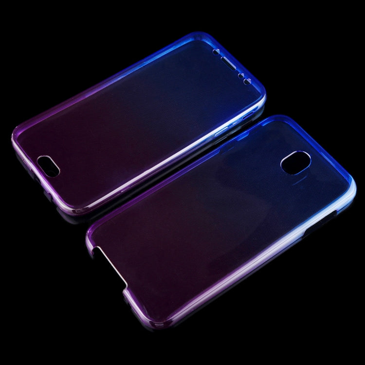 For Galaxy J7 (2017) (EU Version) 0.75mm Double-sided Gradient Color Full Coverage TPU Protective Case Back Cover
