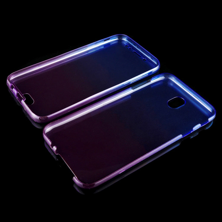 For Galaxy J7 (2017) (EU Version) 0.75mm Double-sided Gradient Color Full Coverage TPU Protective Case Back Cover