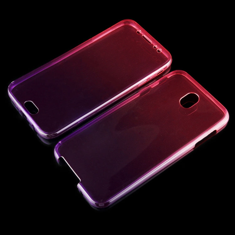 For Galaxy J7 (2017) (EU Version) 0.75mm Double-sided Gradient Color Full Coverage TPU Protective Case Back Cover