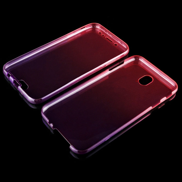 For Galaxy J7 (2017) (EU Version) 0.75mm Double-sided Gradient Color Full Coverage TPU Protective Case Back Cover