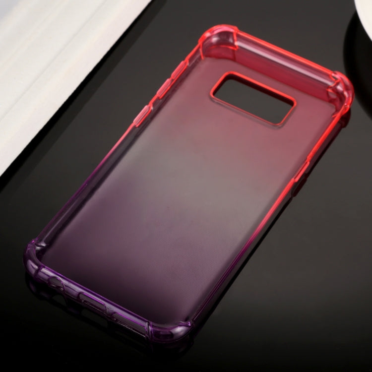 For Galaxy S8 + / G955 / G955U / G955F 0.75mm Gradient Color TPU Protective Back Cover Case(Magenta+Purple)