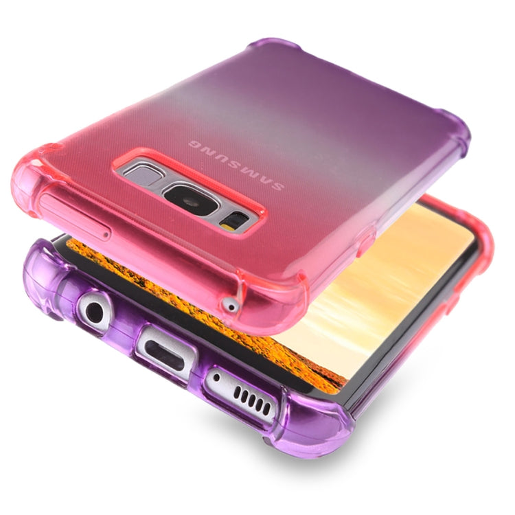 For Galaxy S8 0.75mm Gradient Color TPU Protective Back Cover Case(Magenta+Purple)