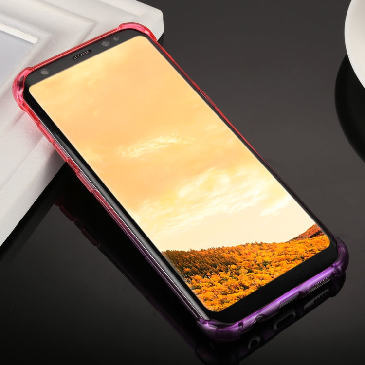 For Galaxy S8 0.75mm Gradient Color TPU Protective Back Cover Case(Magenta+Purple)
