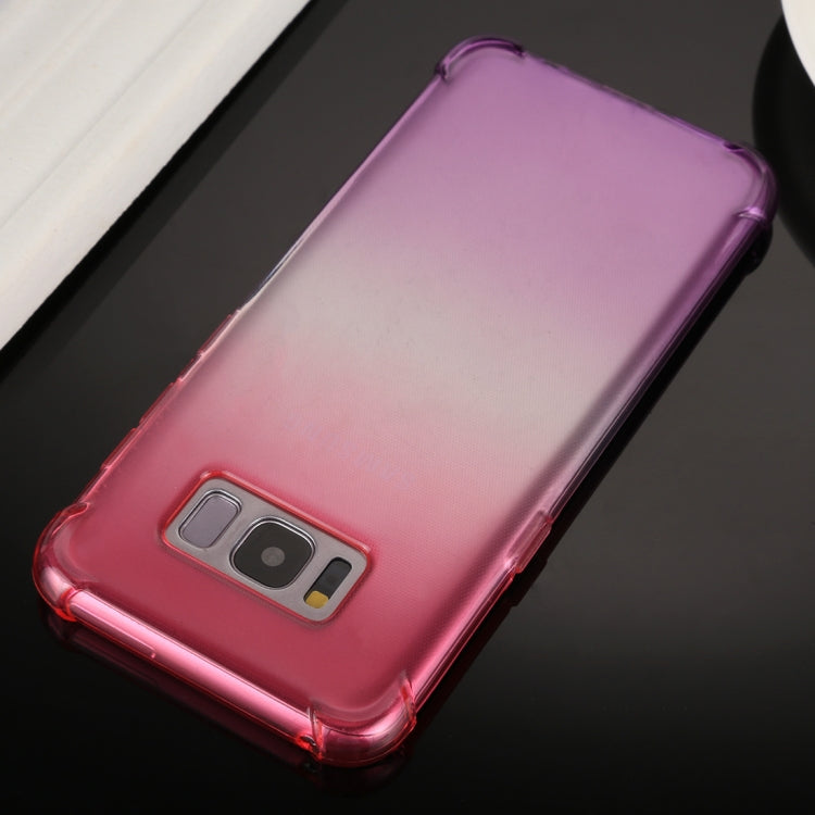 For Galaxy S8 0.75mm Gradient Color TPU Protective Back Cover Case(Magenta+Purple)