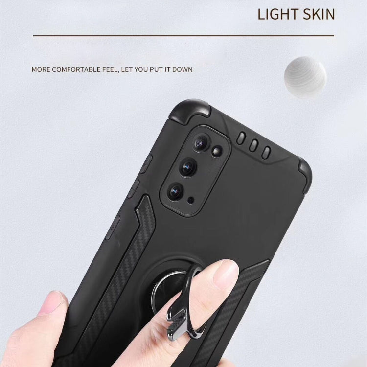 For Galaxy S20 Ultra Metal Ring Holder 360 Degree Rotating TPU + PC Protective Case