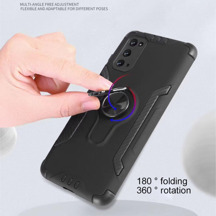 For Galaxy S20 Ultra Metal Ring Holder 360 Degree Rotating TPU + PC Protective Case