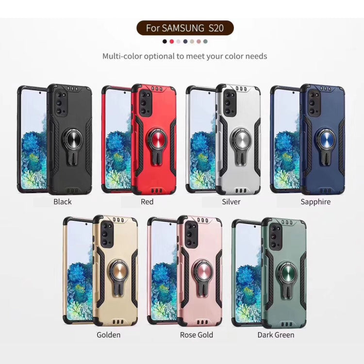For Galaxy S20 Ultra Metal Ring Holder 360 Degree Rotating TPU + PC Protective Case