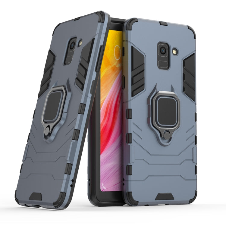 PC + TPU Shockproof Protective Case with Magnetic Ring Holder for Galaxy A8+ (2018)