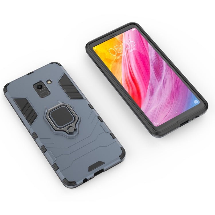 PC + TPU Shockproof Protective Case with Magnetic Ring Holder for Galaxy A8+ (2018)