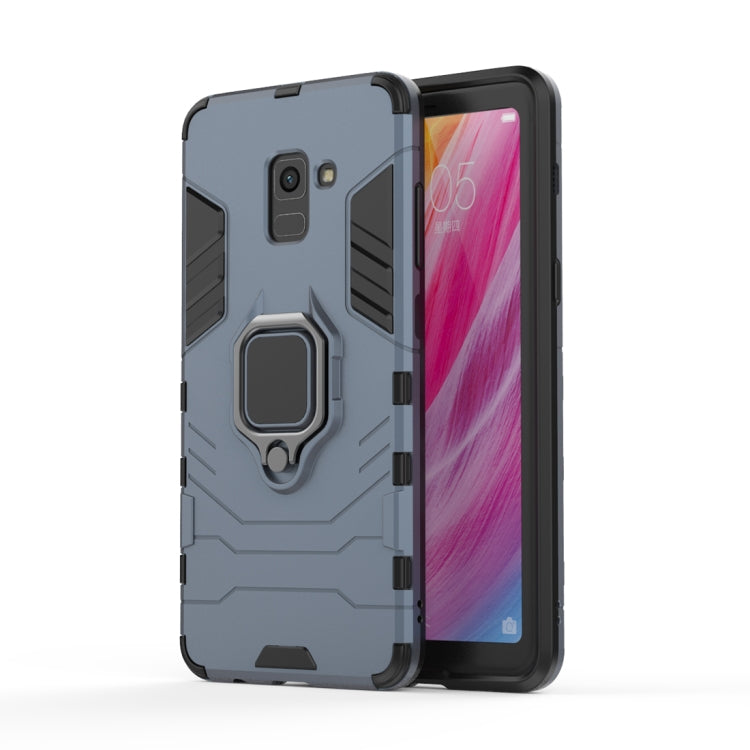PC + TPU Shockproof Protective Case with Magnetic Ring Holder for Galaxy A8+ (2018)