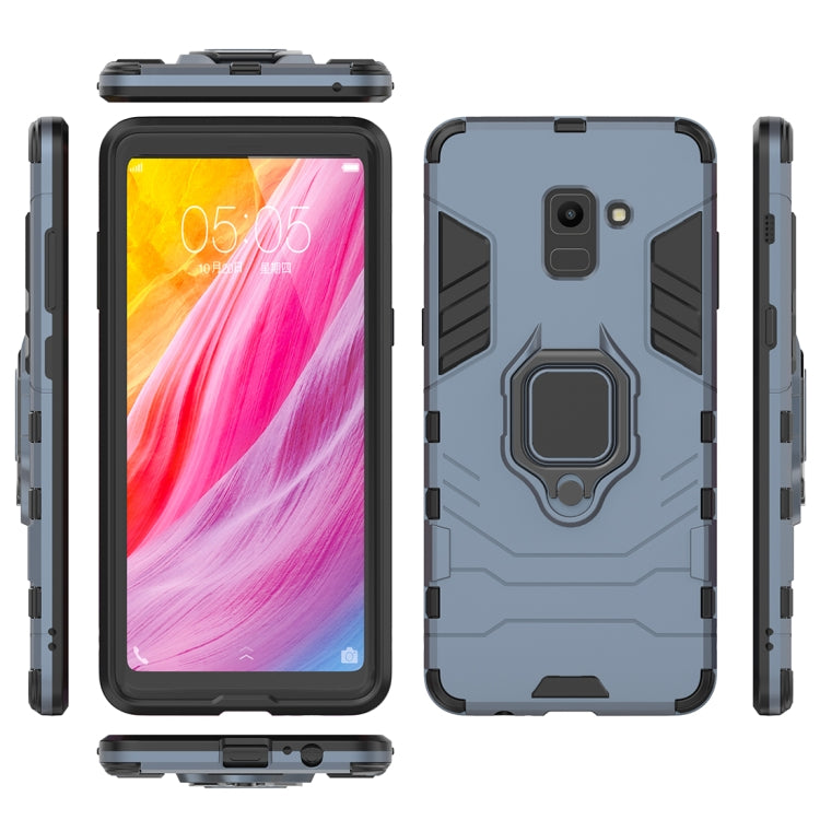 PC + TPU Shockproof Protective Case with Magnetic Ring Holder for Galaxy A8+ (2018)