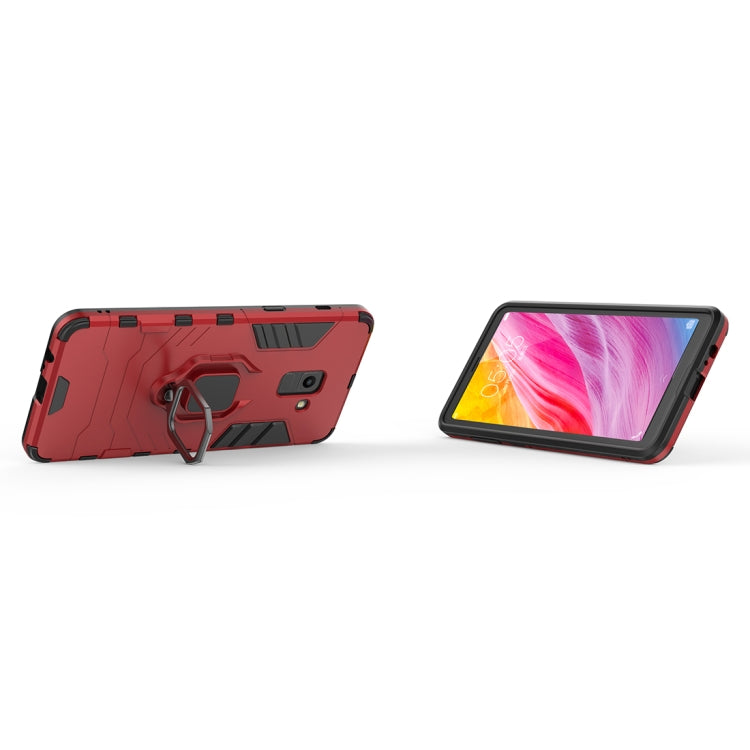 PC + TPU Shockproof Protective Case with Magnetic Ring Holder for Galaxy A8+ (2018)