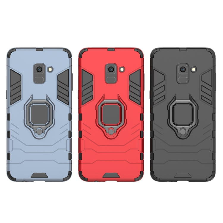 PC + TPU Shockproof Protective Case with Magnetic Ring Holder for Galaxy A8+ (2018)