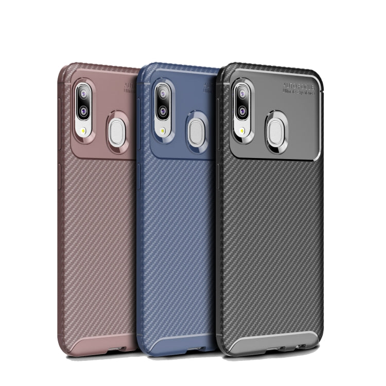 Carbon Fiber Texture Shockproof TPU Case for Galaxy A20e