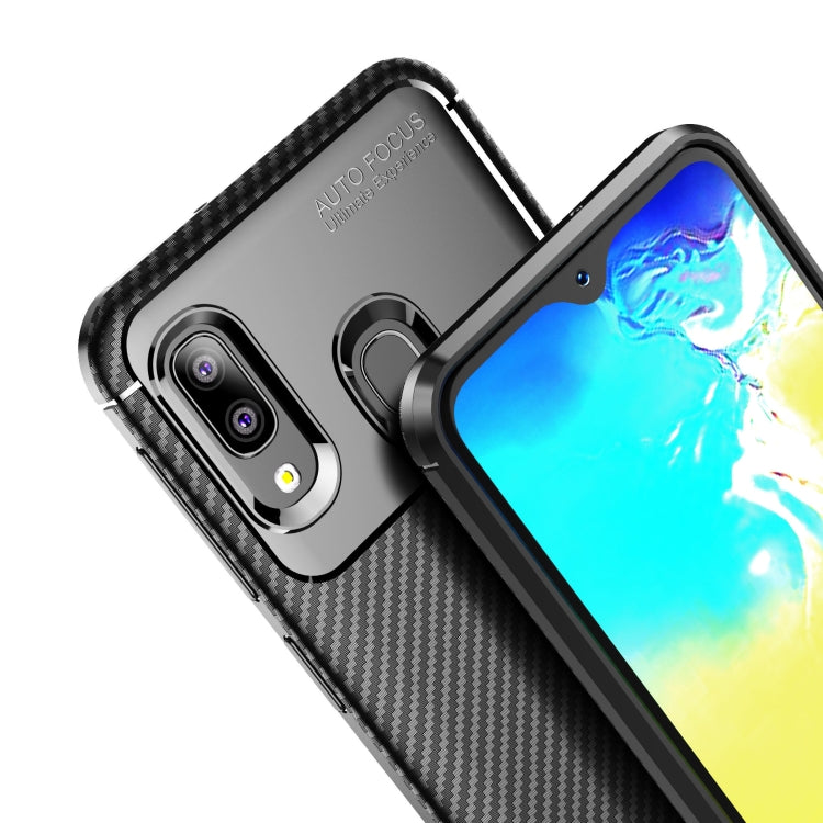 Carbon Fiber Texture Shockproof TPU Case for Galaxy A20e