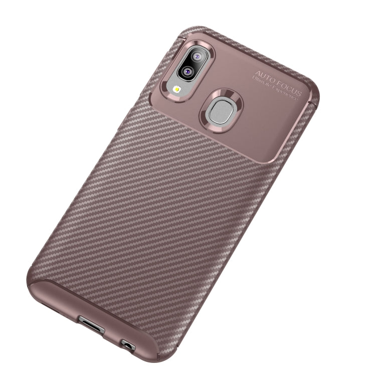 Carbon Fiber Texture Shockproof TPU Case for Galaxy A20e