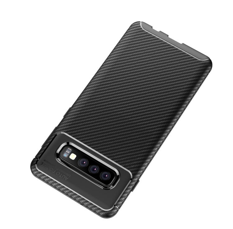 Carbon Fiber Texture Shockproof TPU Case for Galaxy S10 5G (Blue)