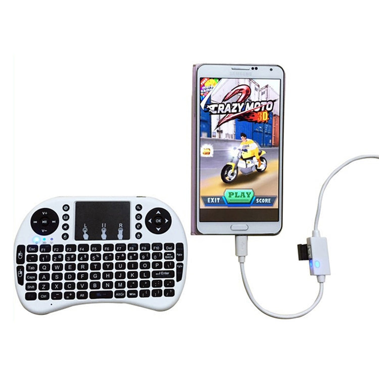 OTG-Y-02 USB 2.0 Male to Micro USB Male + USB Female OTG Charging Data Cable for Android Phones / Tablets with OTG Function, Length: 1.1m (White)