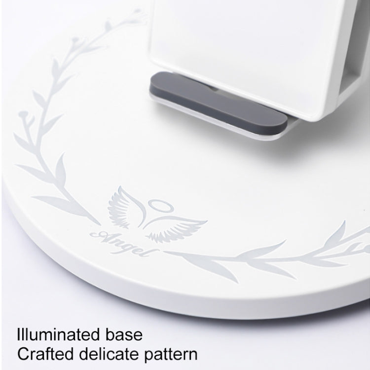 10W Smart Vertical Angel Wings Shape Mobile Phone Wireless Charger with Lighting Base