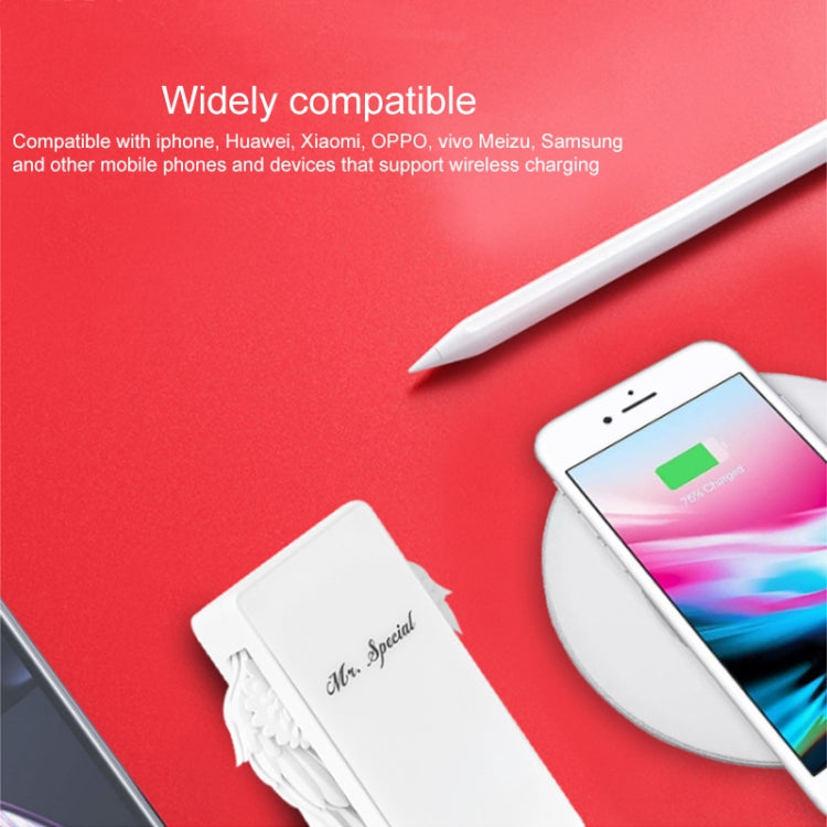 10W Smart Vertical Angel Wings Shape Mobile Phone Wireless Charger with Lighting Base