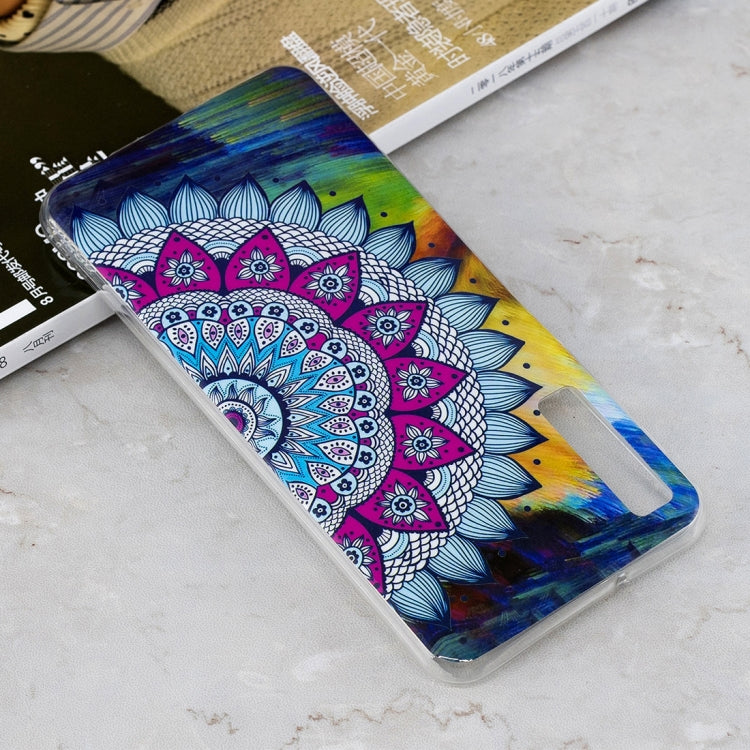 Luminous Colorful Sun Flower Pattern Shockproof TPU Protective Case for Galaxy A7 (2018)